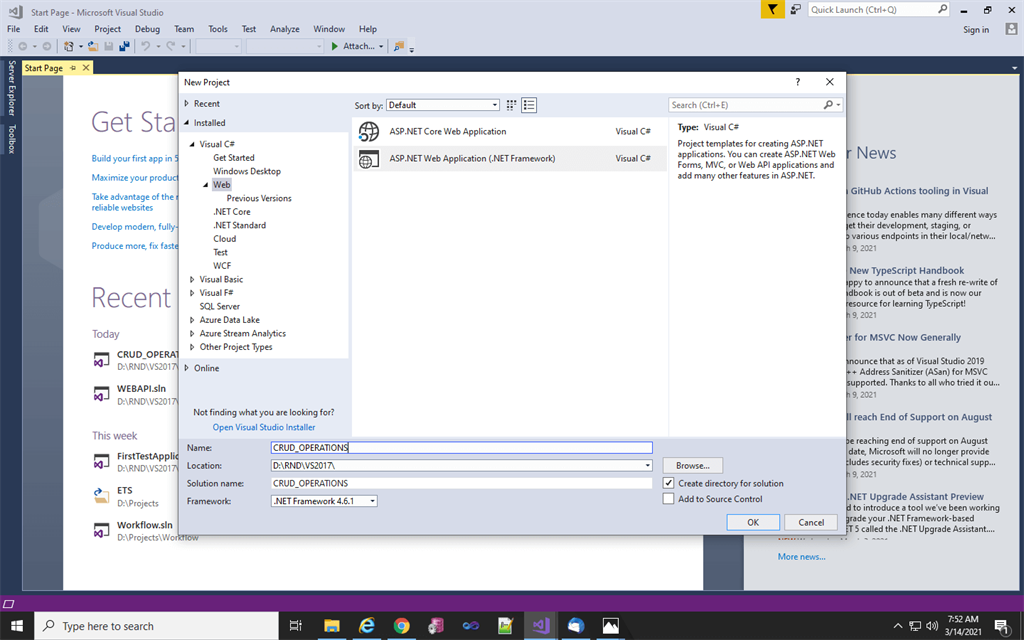 Static CRUD Operation In C#